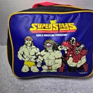Blue Retro Wrestling Lunch Bag